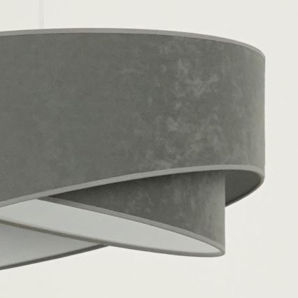 Brilagi - LED ljuskrona med textilsladd LYRA 1xE27/15W/230V grå/vit