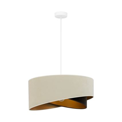 Brilagi - LED ljuskrona med textilsladd LYRA 1xE27/15W/230V grädde/svart/guld