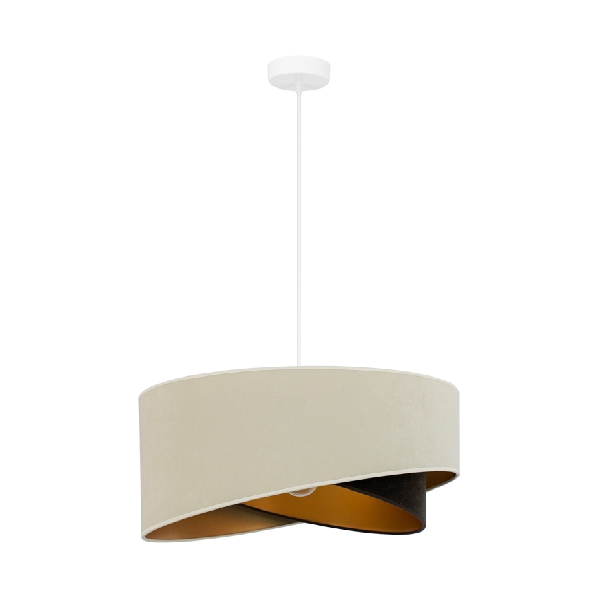 Brilagi - LED ljuskrona med textilsladd LYRA 1xE27/15W/230V grädde/svart/guld