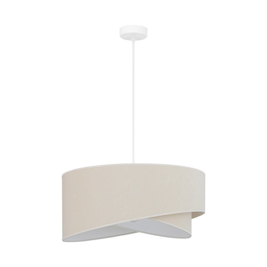 Brilagi - LED ljuskrona med textilsladd LYRA 1xE27/15W/230V grädde/vit