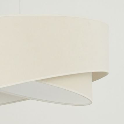 Brilagi - LED ljuskrona med textilsladd LYRA 1xE27/15W/230V grädde/vit