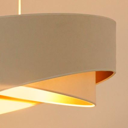 Brilagi - LED ljuskrona med textilsladd LYRA 1xE27/15W/230V grädde/vit