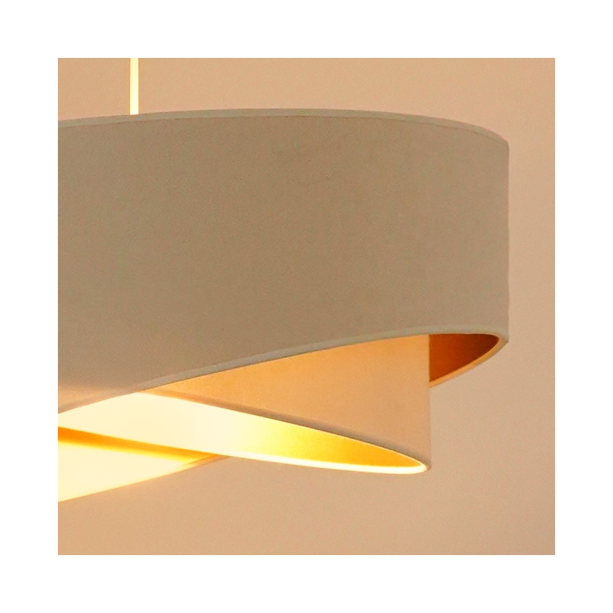 Brilagi - LED ljuskrona med textilsladd LYRA 1xE27/15W/230V grädde/vit