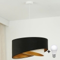 Brilagi - LED ljuskrona med textilsladd LYRA 1xE27/15W/230V svart/grädde/guld