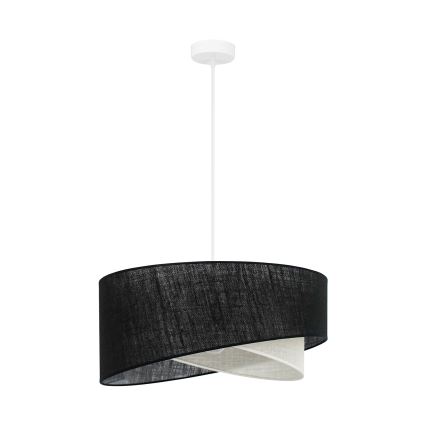 Brilagi - LED ljuskrona med textilsladd LYRA 1xE27/15W/230V svart/grädde