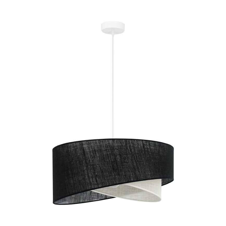 Brilagi - LED ljuskrona med textilsladd LYRA 1xE27/15W/230V svart/grädde