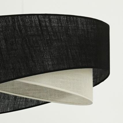 Brilagi - LED ljuskrona med textilsladd LYRA 1xE27/15W/230V svart/grädde