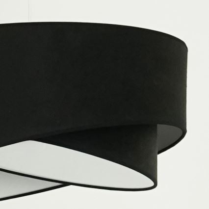 Brilagi - LED ljuskrona med textilsladd LYRA 1xE27/15W/230V svart/vit