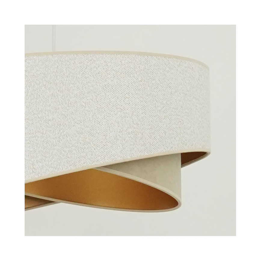 Brilagi - LED ljuskrona med textilsladd LYRA 1xE27/15W/230V vit/beige/guld