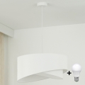 Brilagi - LED ljuskrona med textilsladd LYRA 1xE27/15W/230V vit