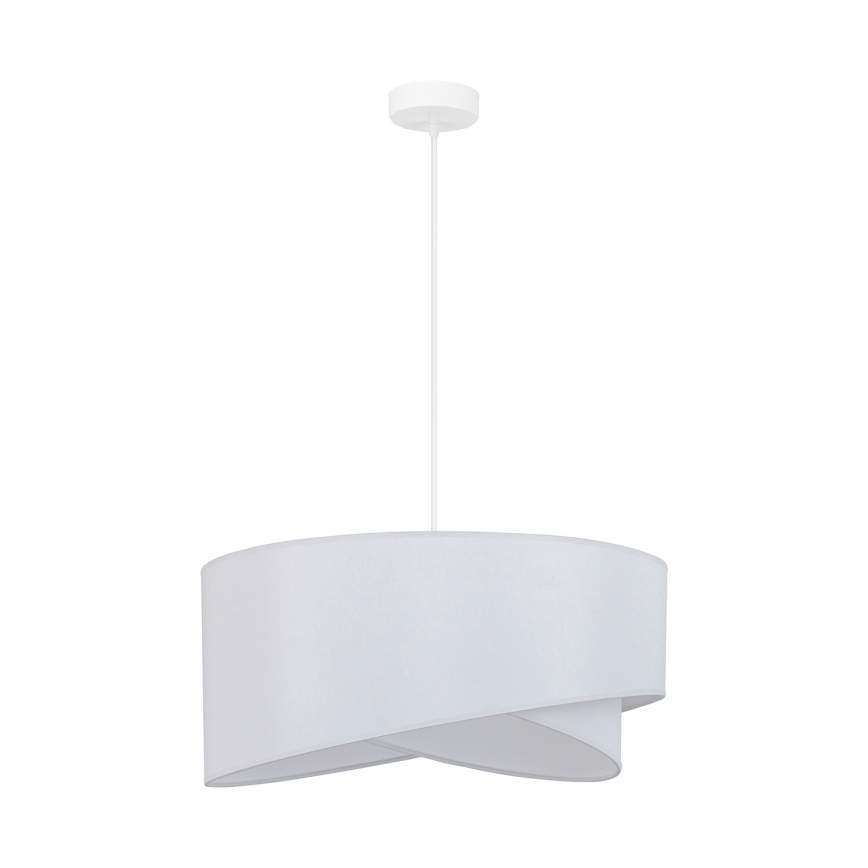 Brilagi - LED ljuskrona med textilsladd LYRA 1xE27/15W/230V vit