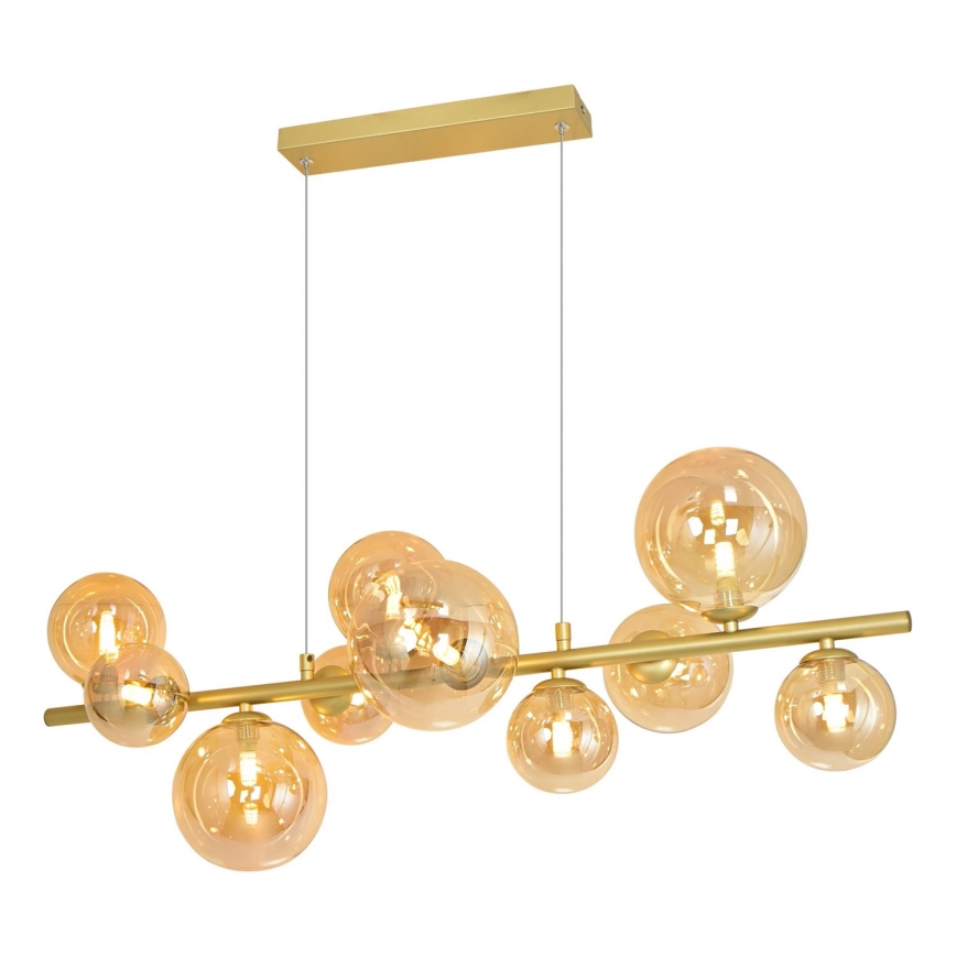 Brilagi - LED ljuskrona med textilsladd MILLA 10xG9/3W/230V guld