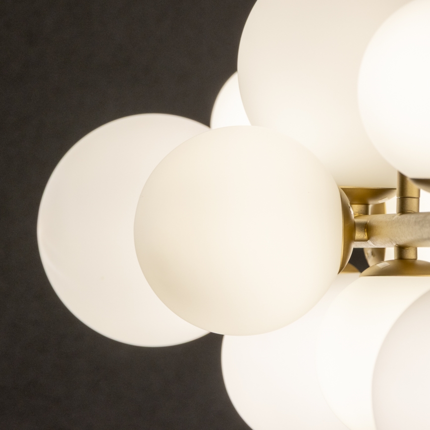 Brilagi - LED ljuskrona med textilsladd MILLA 10xG9/3W/230V guld/vit