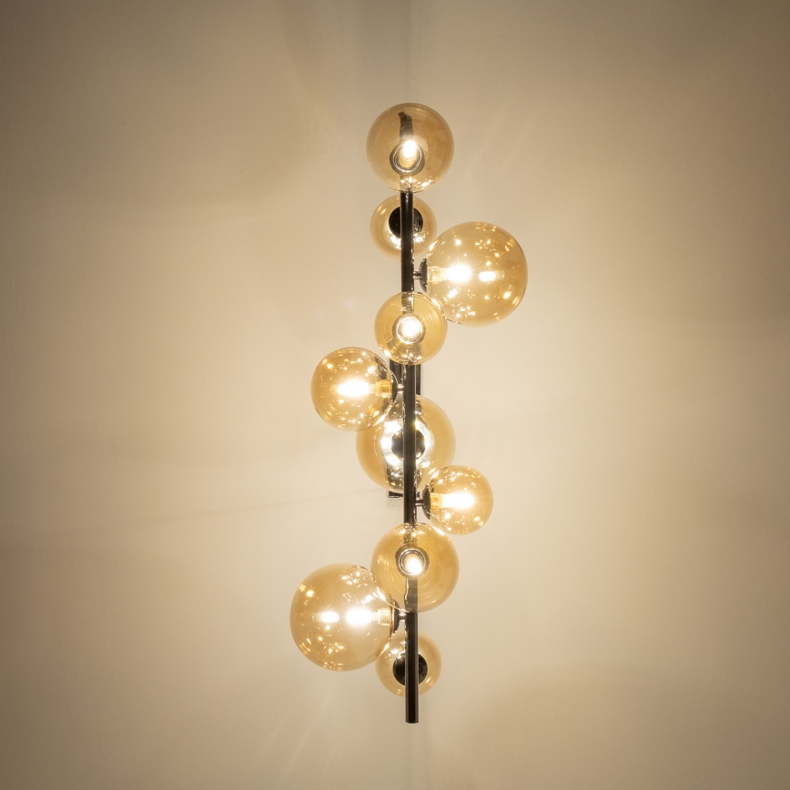 Brilagi - LED ljuskrona med textilsladd MILLA 10xG9/3W/230V skinande krom/guld