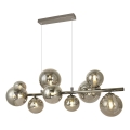 Brilagi - LED ljuskrona med textilsladd MILLA 10xG9/3W/230V skinande krom/rökig