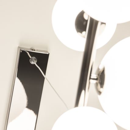 Brilagi - LED ljuskrona med textilsladd MILLA 10xG9/3W/230V skinande krom/vit