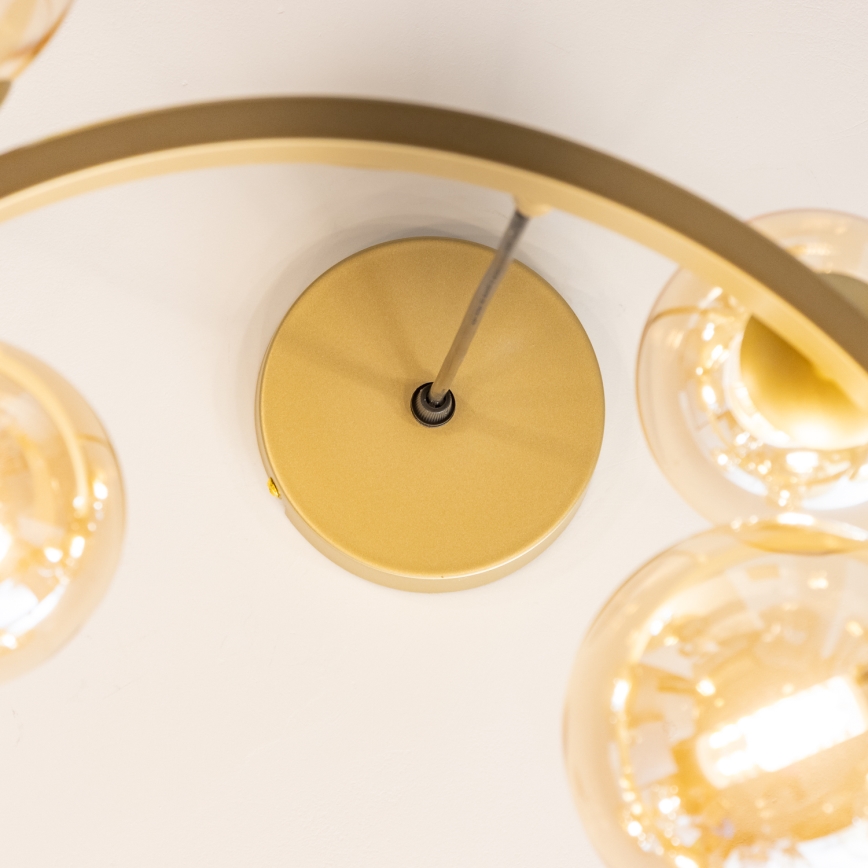 Brilagi - LED ljuskrona med textilsladd MILLA 15xG9/3W/230V guld