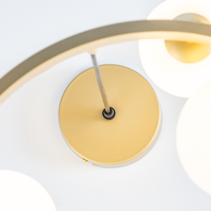 Brilagi - LED ljuskrona med textilsladd MILLA 15xG9/3W/230V guld/vit