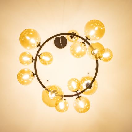 Brilagi - LED ljuskrona med textilsladd MILLA 15xG9/3W/230V skinande krom/guld