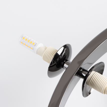 Brilagi - LED ljuskrona med textilsladd MILLA 15xG9/3W/230V skinande krom/guld