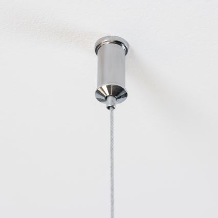 Brilagi - LED ljuskrona med textilsladd MILLA 15xG9/3W/230V skinande krom/rökig