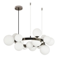 Brilagi - LED ljuskrona med textilsladd MILLA 15xG9/3W/230V skinande krom/vit