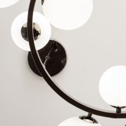 Brilagi - LED ljuskrona med textilsladd MILLA 15xG9/3W/230V skinande krom/vit