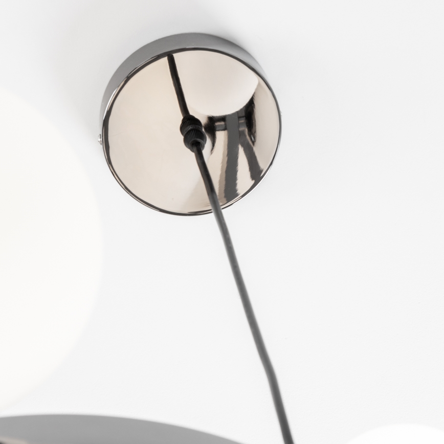 Brilagi - LED ljuskrona med textilsladd MILLA 15xG9/3W/230V skinande krom/vit