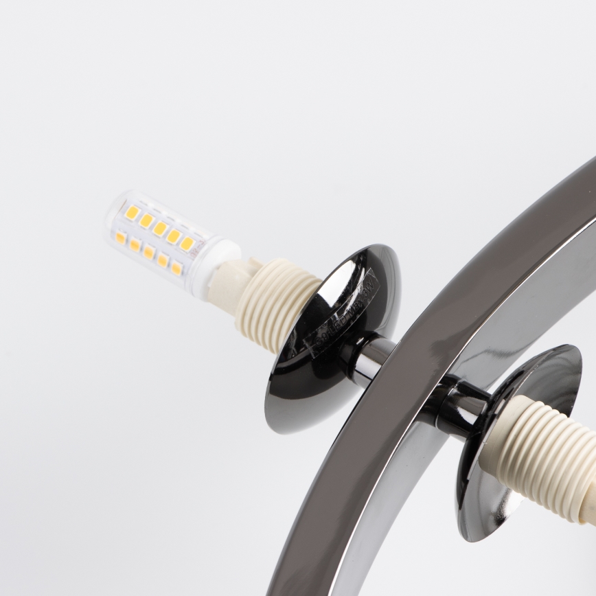 Brilagi - LED ljuskrona med textilsladd MILLA 15xG9/3W/230V skinande krom/vit