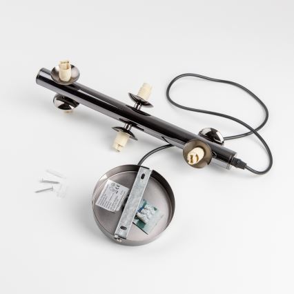 Brilagi - LED ljuskrona med textilsladd MILLA 6xG9/3W/230V skinande krom/vit