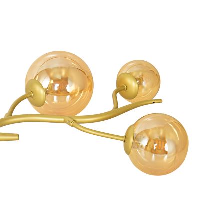 Brilagi - LED ljuskrona med textilsladd MISTEL 6xG9/3W/230V guld