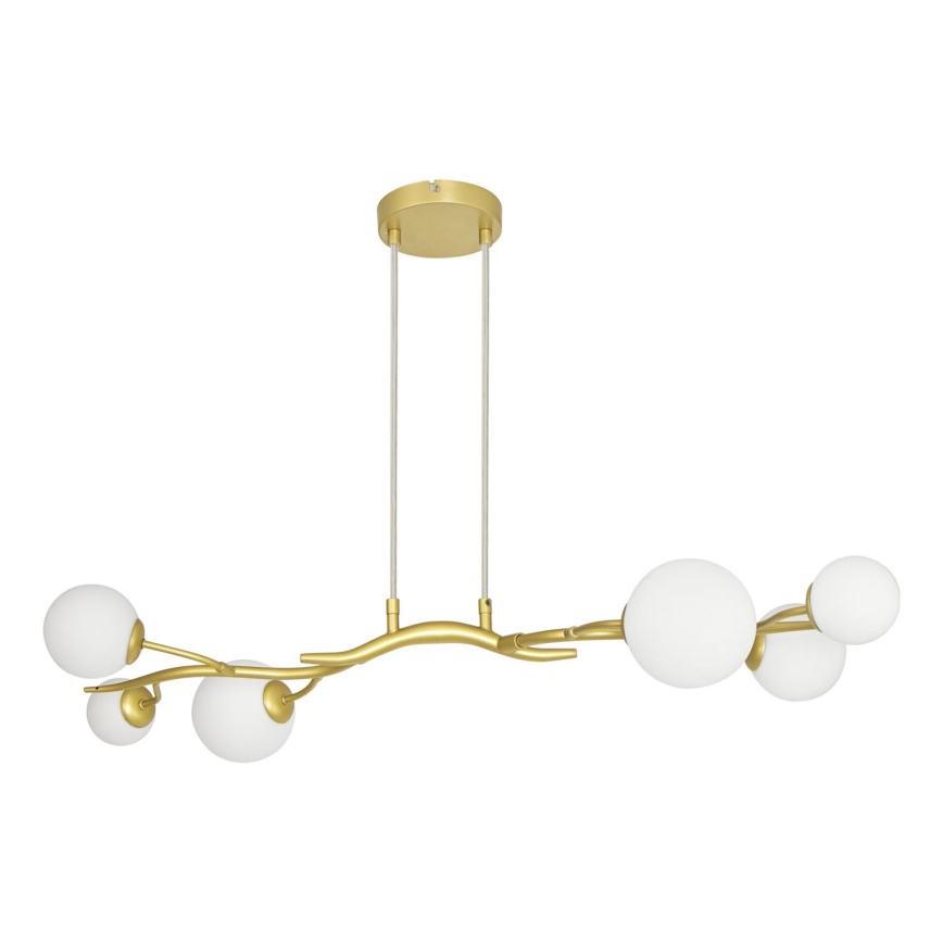 Brilagi - LED ljuskrona med textilsladd MISTEL 6xG9/3W/230V guld/vit