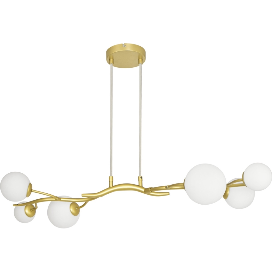 Brilagi - LED ljuskrona med textilsladd MISTEL 6xG9/3W/230V guld/vit