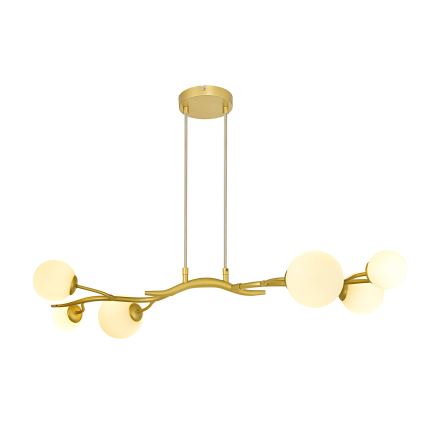 Brilagi - LED ljuskrona med textilsladd MISTEL 6xG9/3W/230V guld/vit