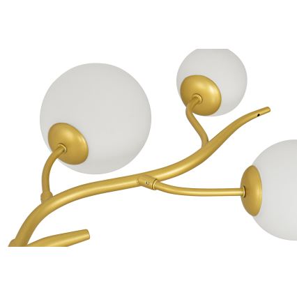 Brilagi - LED ljuskrona med textilsladd MISTEL 6xG9/3W/230V guld/vit