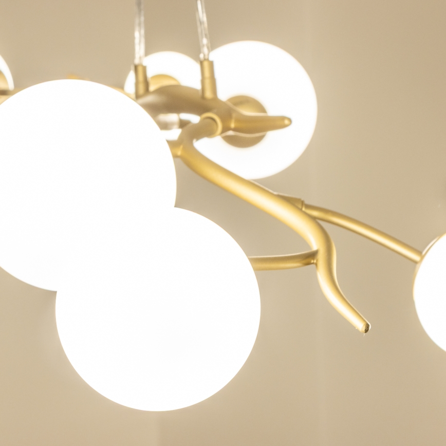 Brilagi - LED ljuskrona med textilsladd MISTEL 6xG9/3W/230V guld/vit