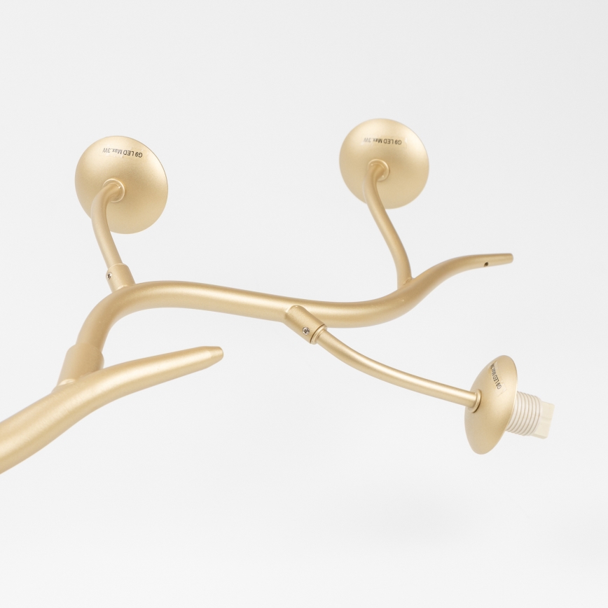 Brilagi - LED ljuskrona med textilsladd MISTEL 6xG9/3W/230V guld/vit