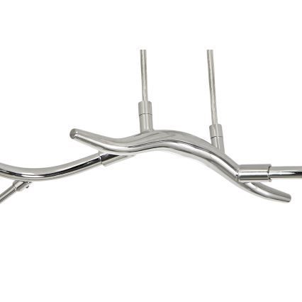Brilagi - LED ljuskrona med textilsladd MISTEL 6xG9/3W/230V skinande krom/rökig