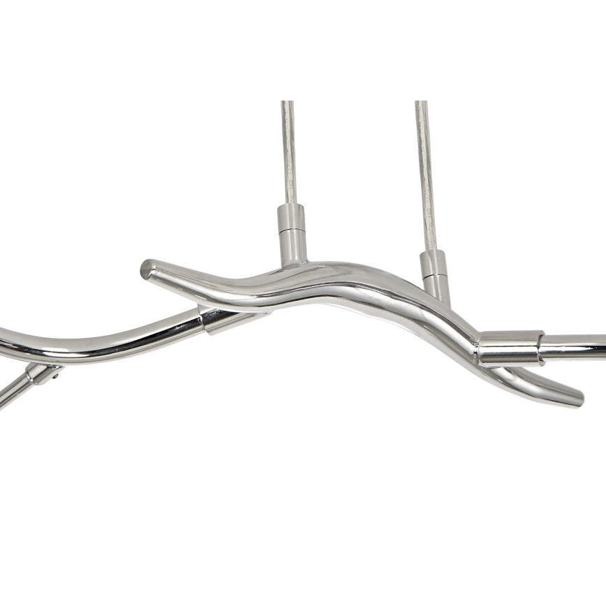 Brilagi - LED ljuskrona med textilsladd MISTEL 6xG9/3W/230V skinande krom/rökig