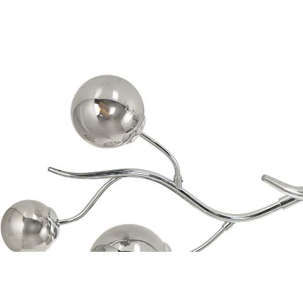 Brilagi - LED ljuskrona med textilsladd MISTEL 6xG9/3W/230V skinande krom/rökig