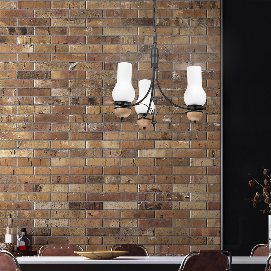 Brilagi - LED Ljuskrona på kedja COTTAGE 3xE14/40W/230V bok/vit