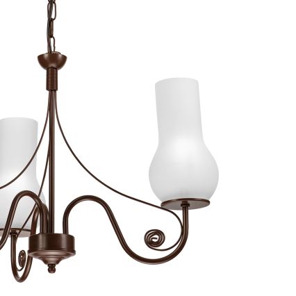Brilagi - LED Ljuskrona på kedja COTTAGE 3xE14/40W/230V brun/vit