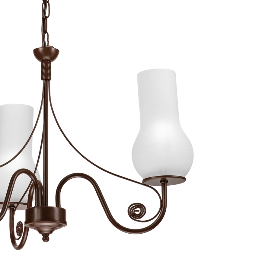 Brilagi - LED Ljuskrona på kedja COTTAGE 3xE14/40W/230V brun/vit