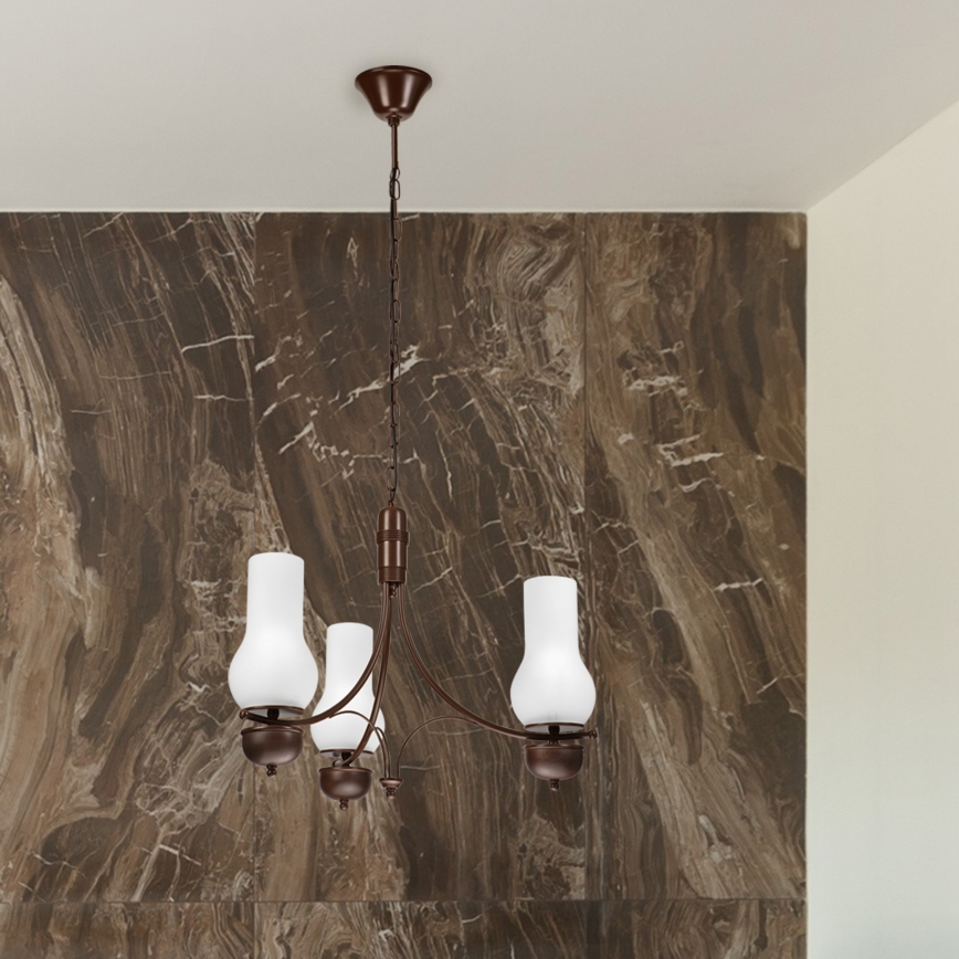 Brilagi - LED Ljuskrona på kedja COTTAGE 3xE14/40W/230V ek/vit