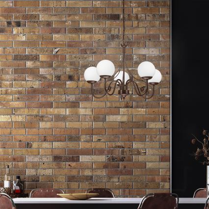 Brilagi - LED Ljuskrona på kedja COTTAGE 5xG9/40W/230V brun/vit
