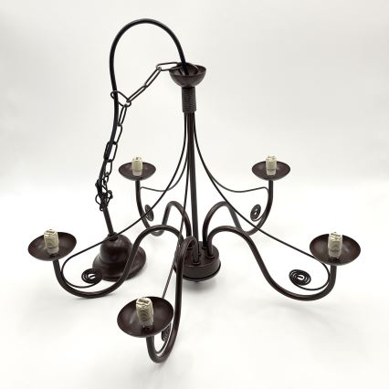 Brilagi - LED Ljuskrona på kedja COTTAGE 5xG9/40W/230V brun/vit