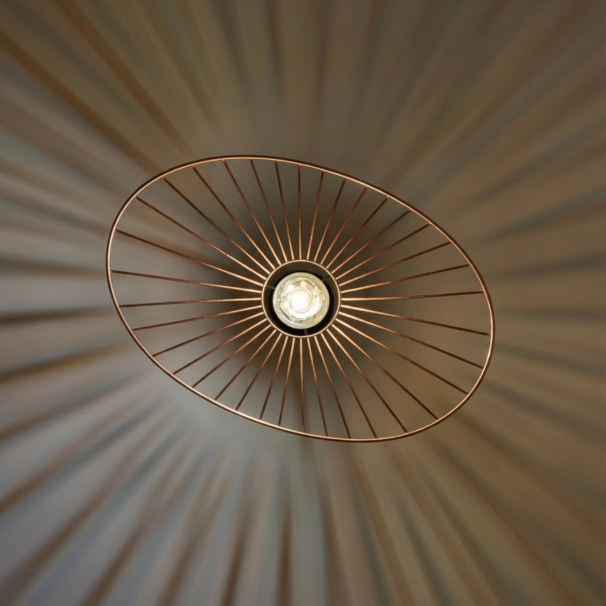 Brilagi - LED-ljuskrona på vajer CERIA WIRE 1xE27/40W/230V 40x56 cm brons