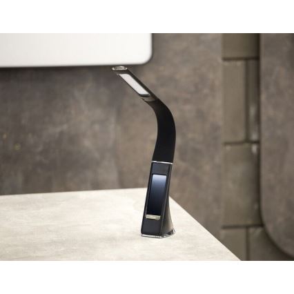 Brilagi - LED ljusreglerad bordslampa med en display PELLE LED/7W/230V svart