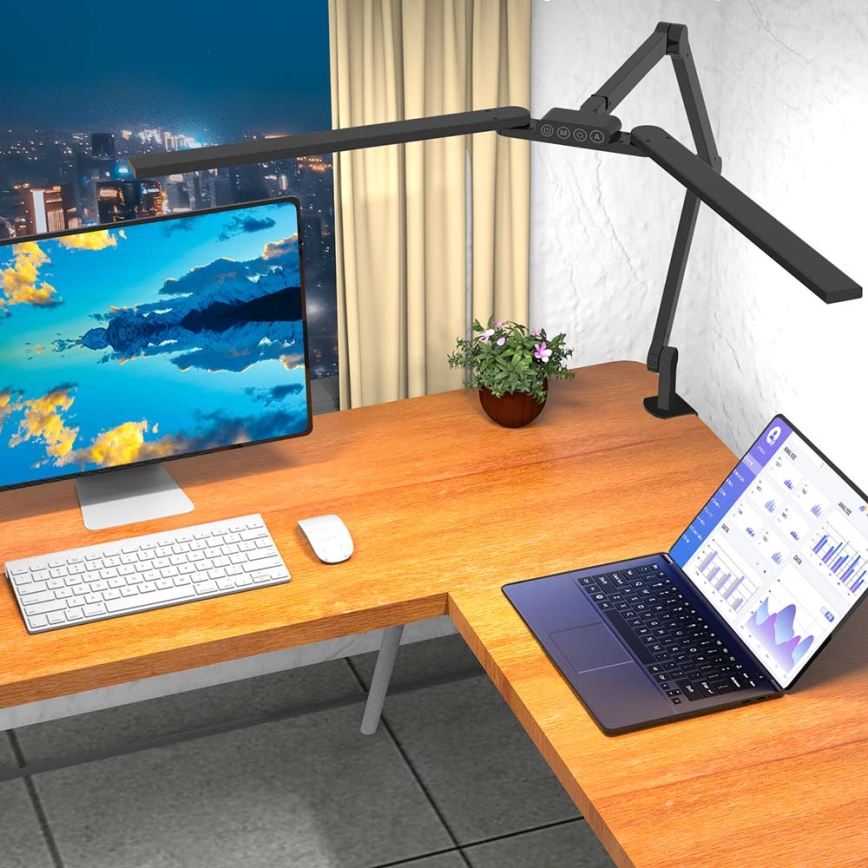 Brilagi - LED Ljusreglerad beröring flexibel bordslampa VARIO LED/24W/230V 3000-6500K CRI 92 svart