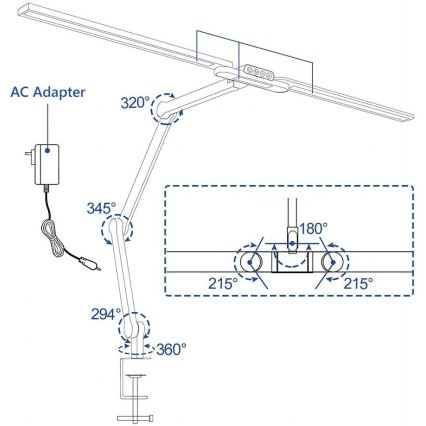 Brilagi - LED Ljusreglerad beröring flexibel bordslampa VARIO LED/24W/230V 3000-6500K CRI 92 svart